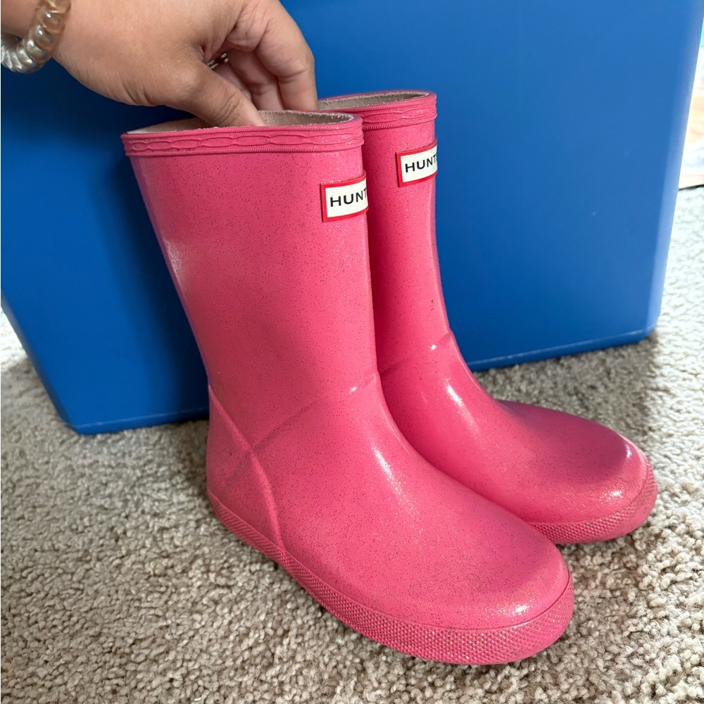 Hunter Kids Pink Rain Boots
